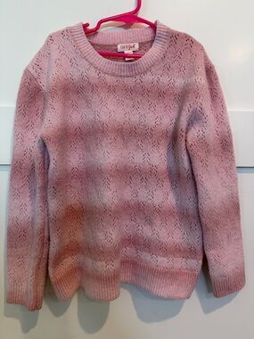 NWOT Girls Cat & Jack Dusty Pink Openwork Crewneck Sweater